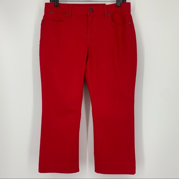 Talbots Pants - Talbots Capri Pant Signature Flare Crop Red Jean